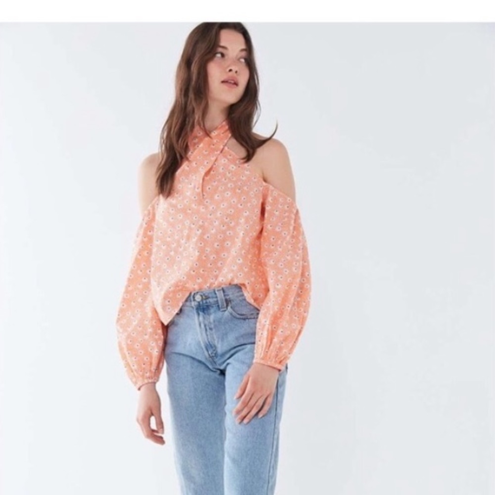 NWT UO Halter Cold Shoulder Josie Crop Top